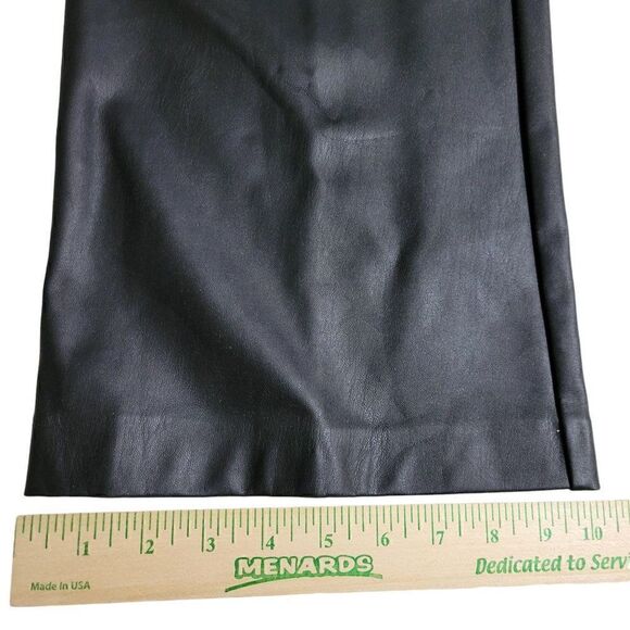 Halogen Faux Leather Pants Womens Size 24 Cropped High Waisted Black Flare Leg - Picture 11 of 14